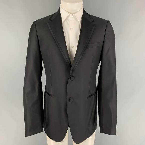 LANVIN Regular Wool Silk Notch Lapel Sport Coat